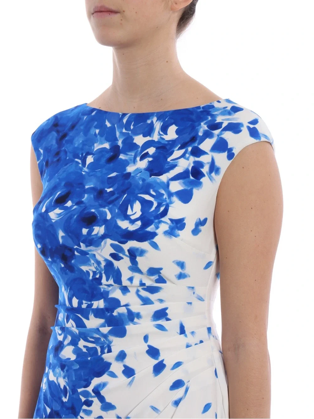 LAUREN RALPH LAUREN NOVELLINA BLUE WHITE FLORAL PRINT DRESS SZ 16 - Picture 9 of 11